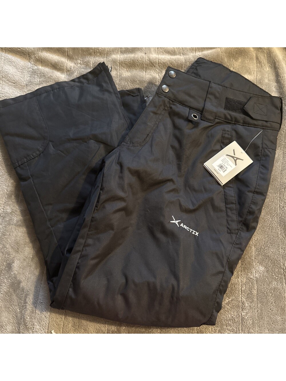 Arctix Snow Pants Womens Large Black Insulated Zip Pockets Ski Snowboard